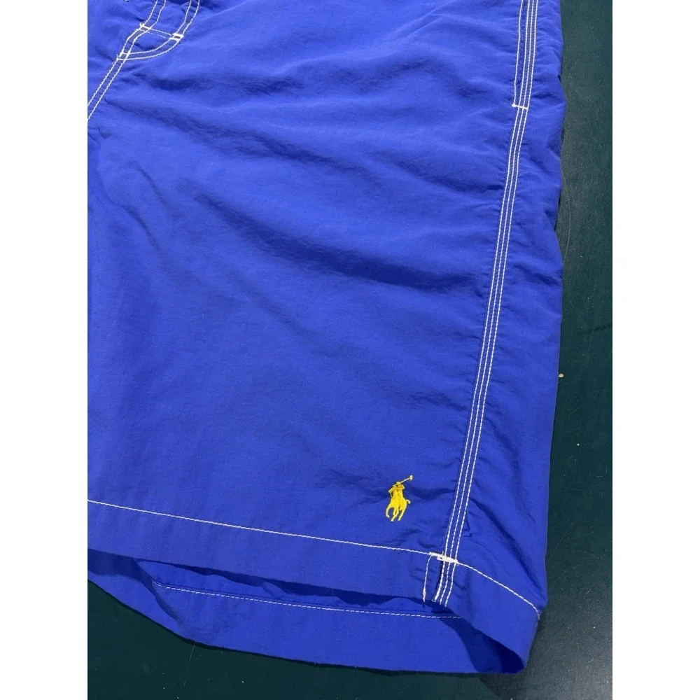 Vintage Polo Ralph Lauren Swim Trunks Men 2XL Blue Mesh Lined Nylon Board Shorts